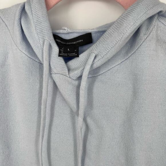French Connection Pullover Cropped Hooded Sweater Womens Size Large - Picture 3 of 6